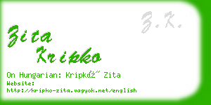zita kripko business card